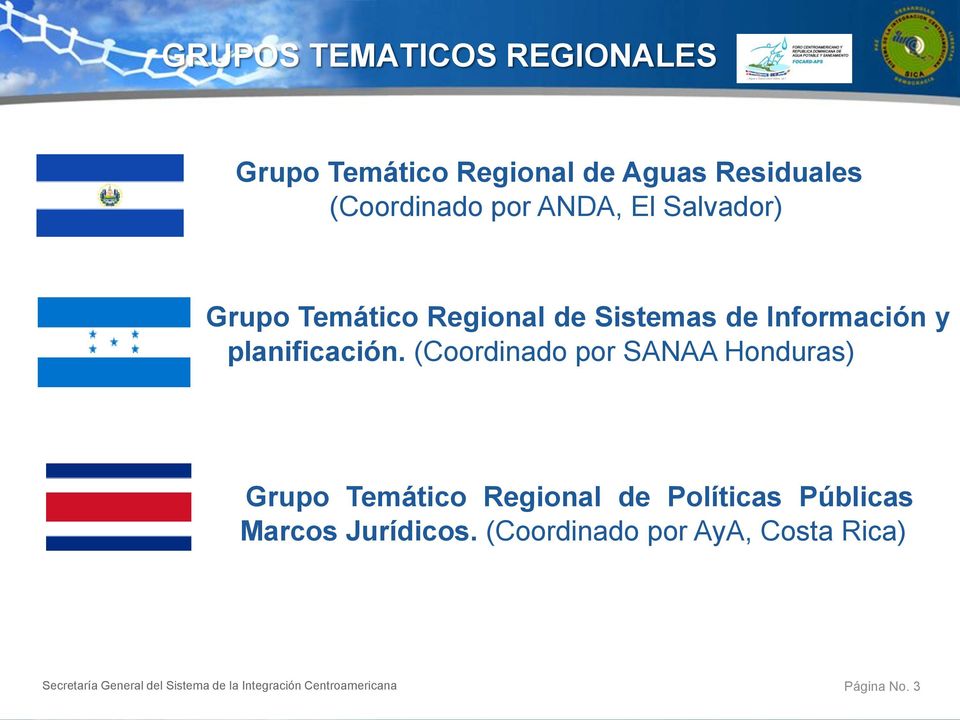 (Coordinado por SANAA Honduras) Grupo Temático Regional de Políticas Públicas Marcos Jurídicos.
