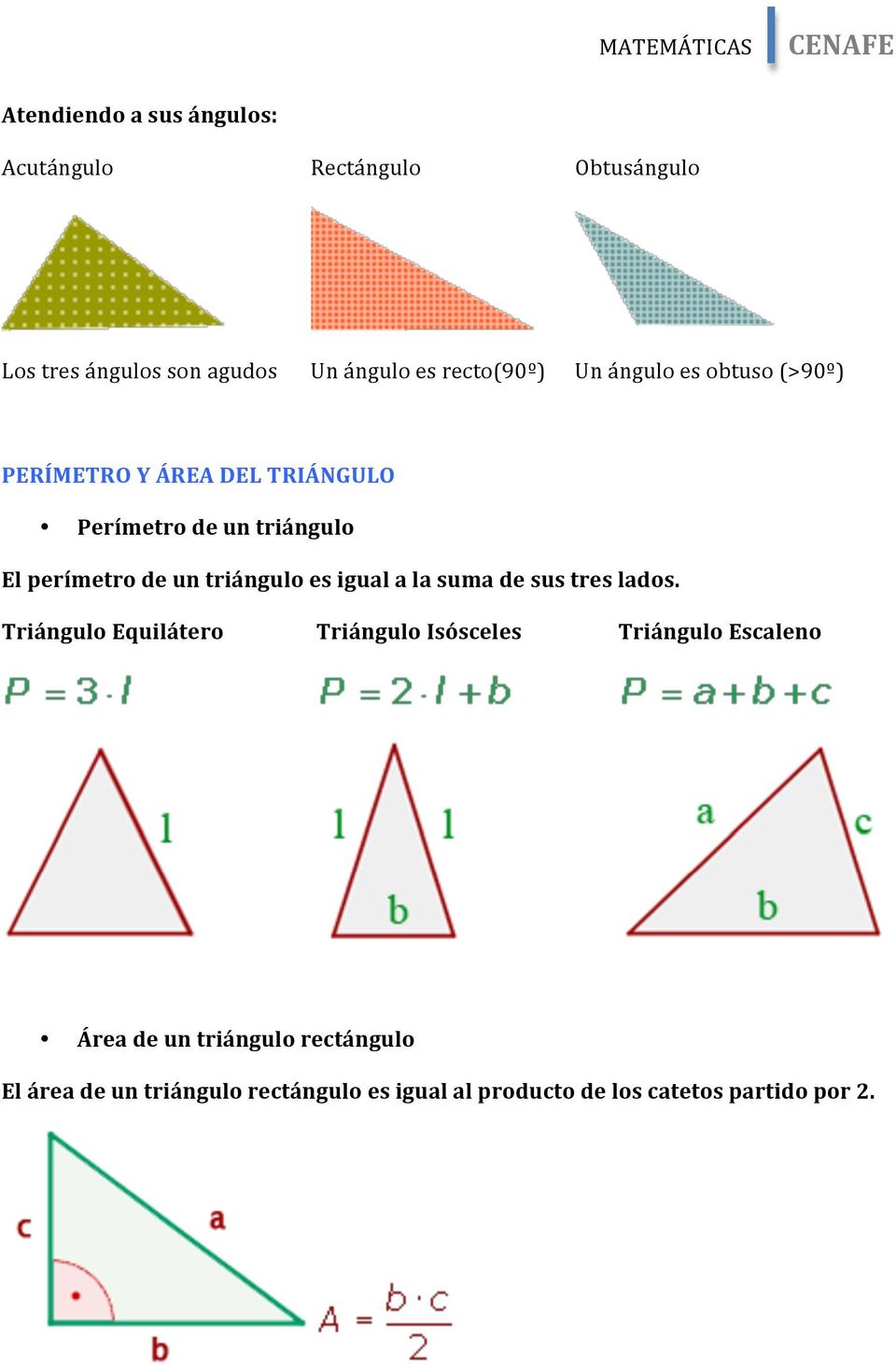 de un triángulo es igual a la suma de sus tres lados.