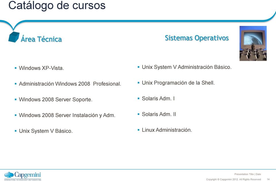 Windows 2008 Server Instalación y Adm. Unix System V Básico.