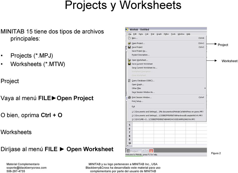 MTW) Project Worksheet Project Vaya al menú FILE Open Project