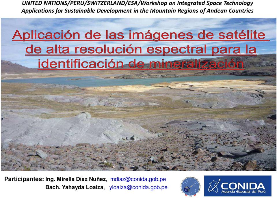 Mountain Regions of Andean Countries Participantes: Ing.