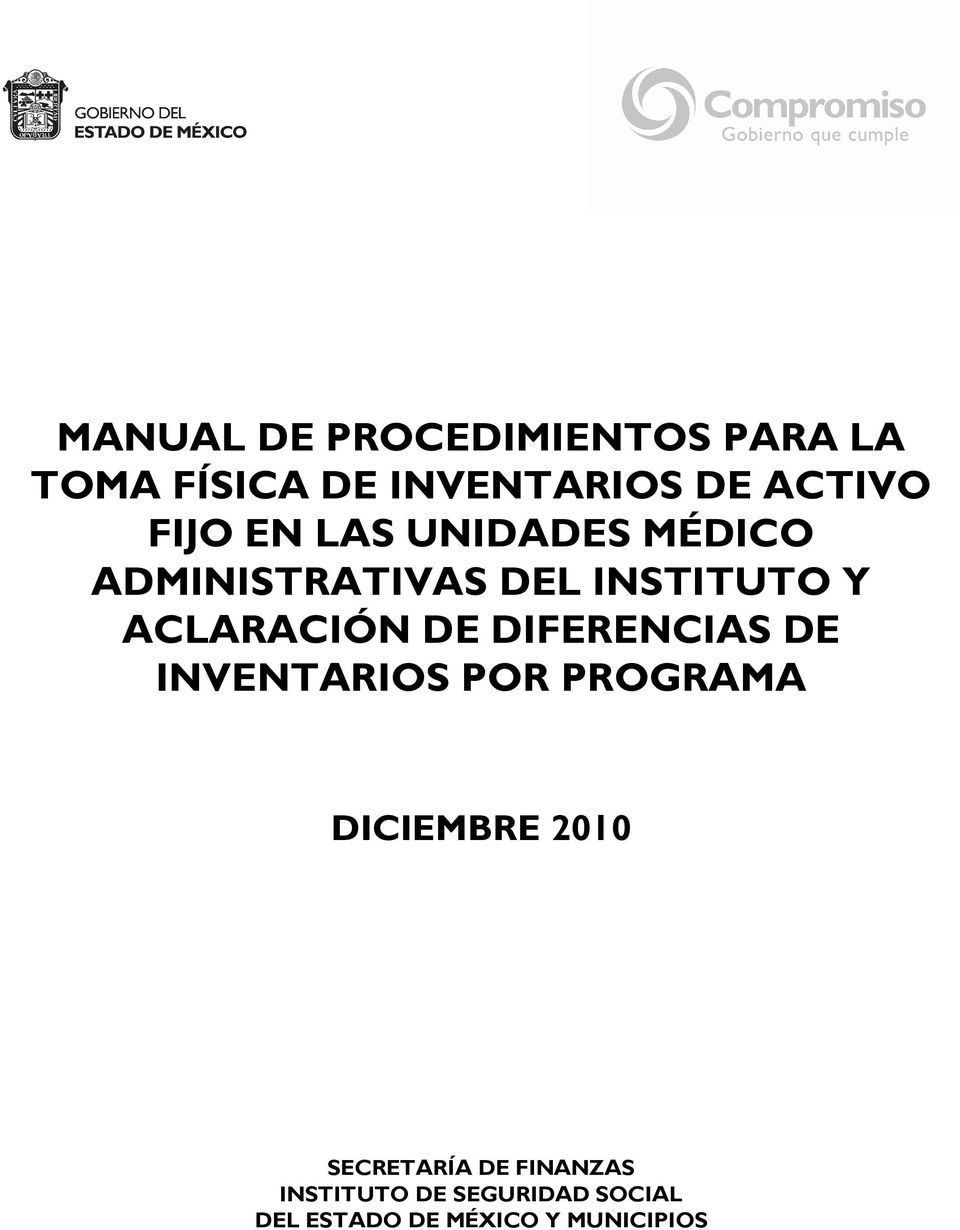 INSTITUTO Y ACLARACIÓN DE DIFERENCIAS DE INVENTARIOS POR PROGRAMA DICIEMBRE
