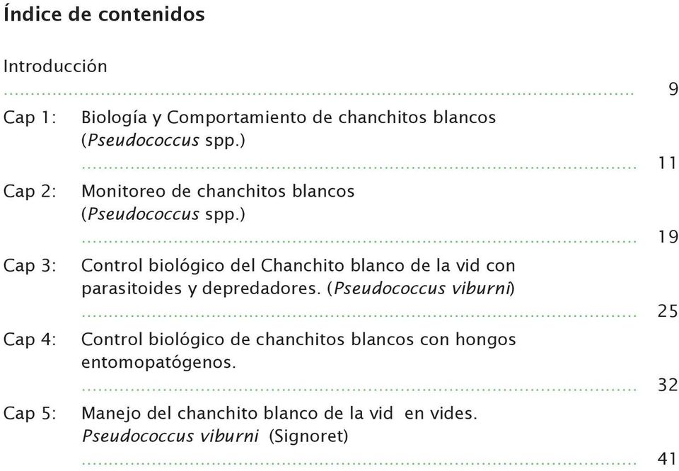 .. 11 Monitoreo de chanchitos blancos (Pseudococcus spp.).