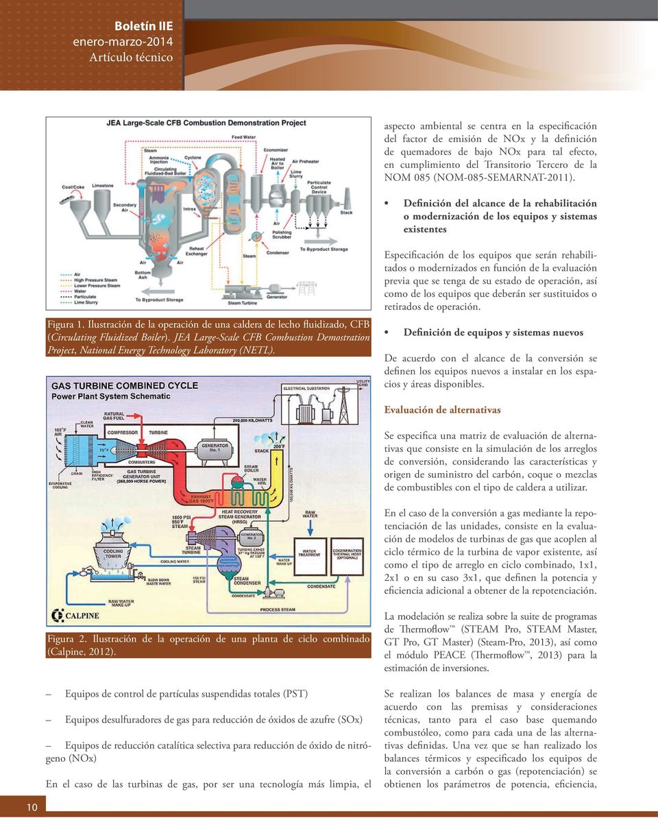 Ilustración de la operación de una caldera de lecho fluidizado, CFB (Circulating Fluidized Boiler). JEA Large-Scale CFB Combustion Demostration Project, National Energy Technology Laboratory (NETL).
