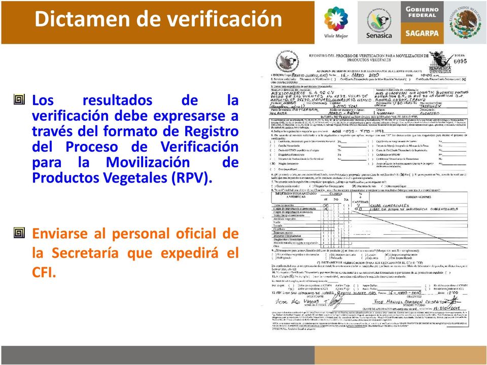 Verificación para la Movilización de Productos Vegetales (RPV).