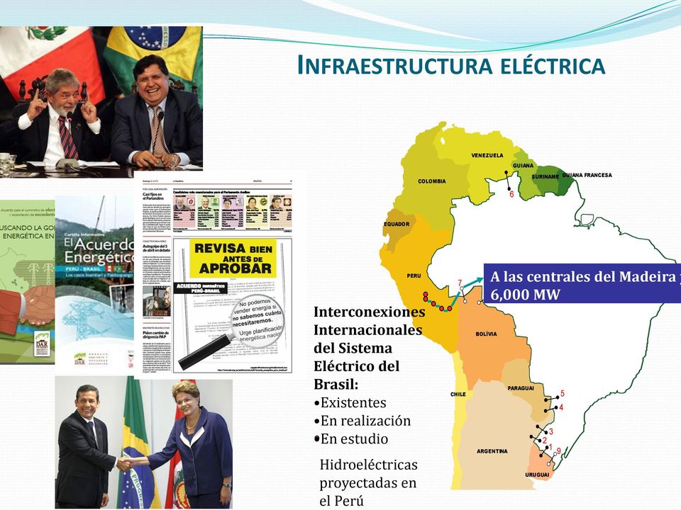 Existentes En realización En estudio Hidroeléctricas proyectadas en el Perú 7 CHILE