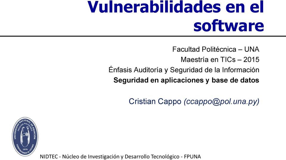 Seguridad en aplicaciones y base de datos Cristian Cappo