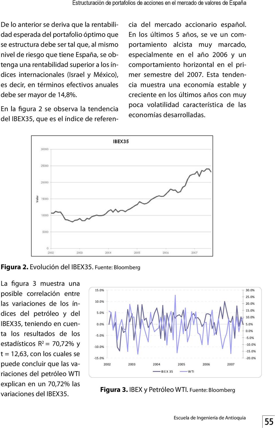 En la figura 2 se observa la tendencia del IBEX35, que es el índice de referencia del mercado accionario español.