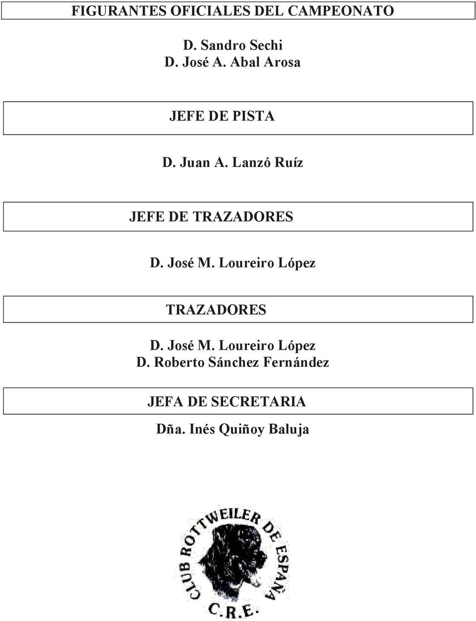 Lanzó Ruíz JEFE DE TRAZADORES D. José M.