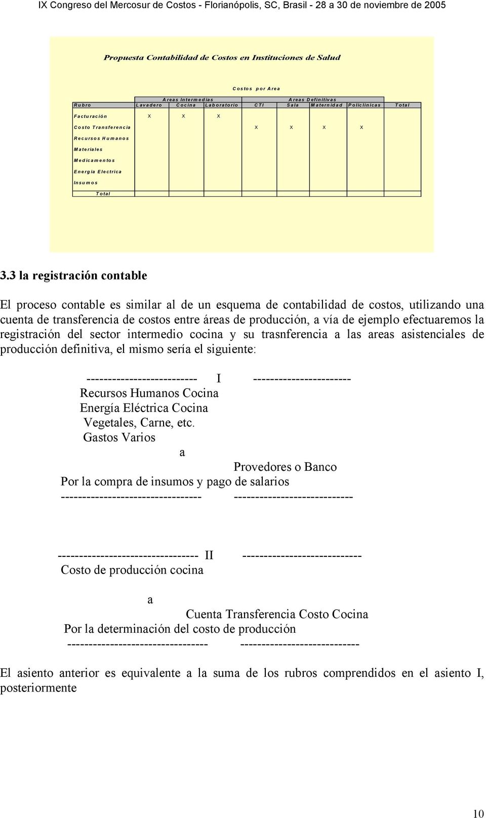 3 la registración contable El proceso contable es similar al de un esquema de contabilidad de costos, utilizando una cuenta de transferencia de costos entre áreas de producción, a vía de ejemplo