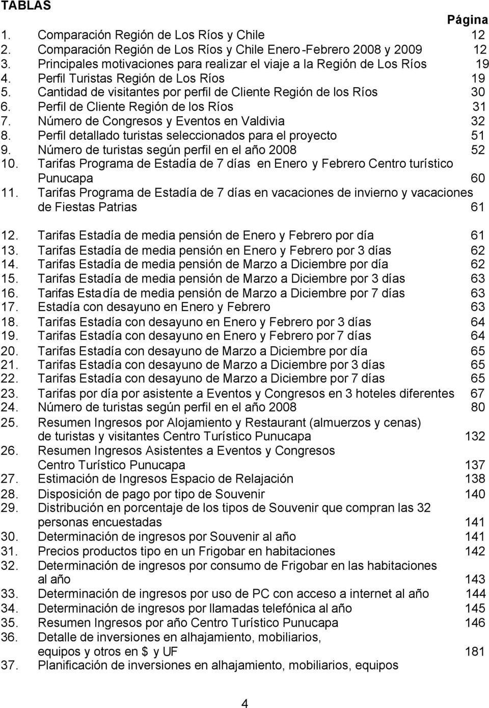 Perfil de Cliente Región de los Ríos 31 7. Número de Congresos y Eventos en Valdivia 32 8. Perfil detallado turistas seleccionados para el proyecto 51 9.