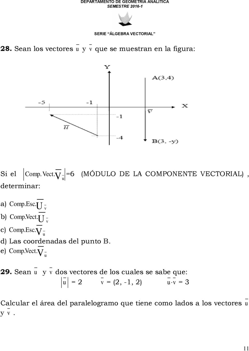 . V u u =6 (MÓDULO DE LA COMPONENTE VECTORIAL), 29.