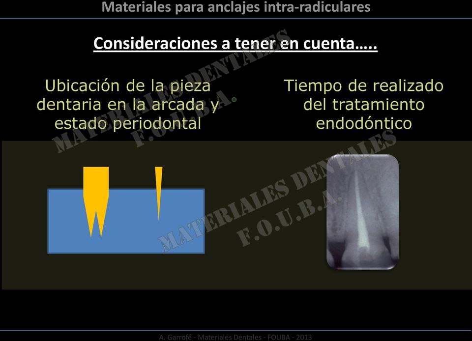 la arcada y estado periodontal