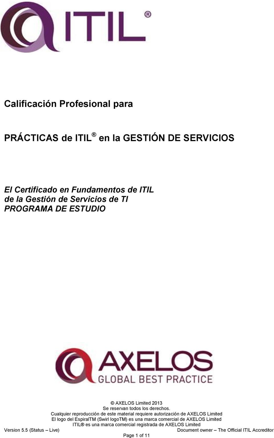 Certificado en Fundamentos de ITIL de la