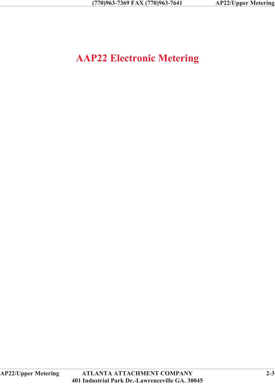 Electronic Metering AP22/Upper