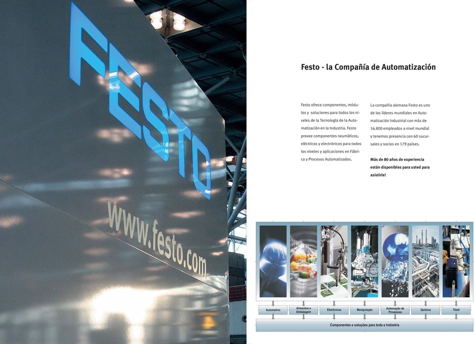 La compañia alemana Festo es uno de los líderes mundiales en Automatización Industrial con más de 16.