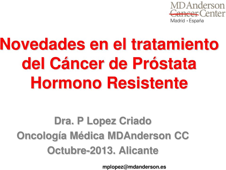 P Lopez Criado Oncología Médica
