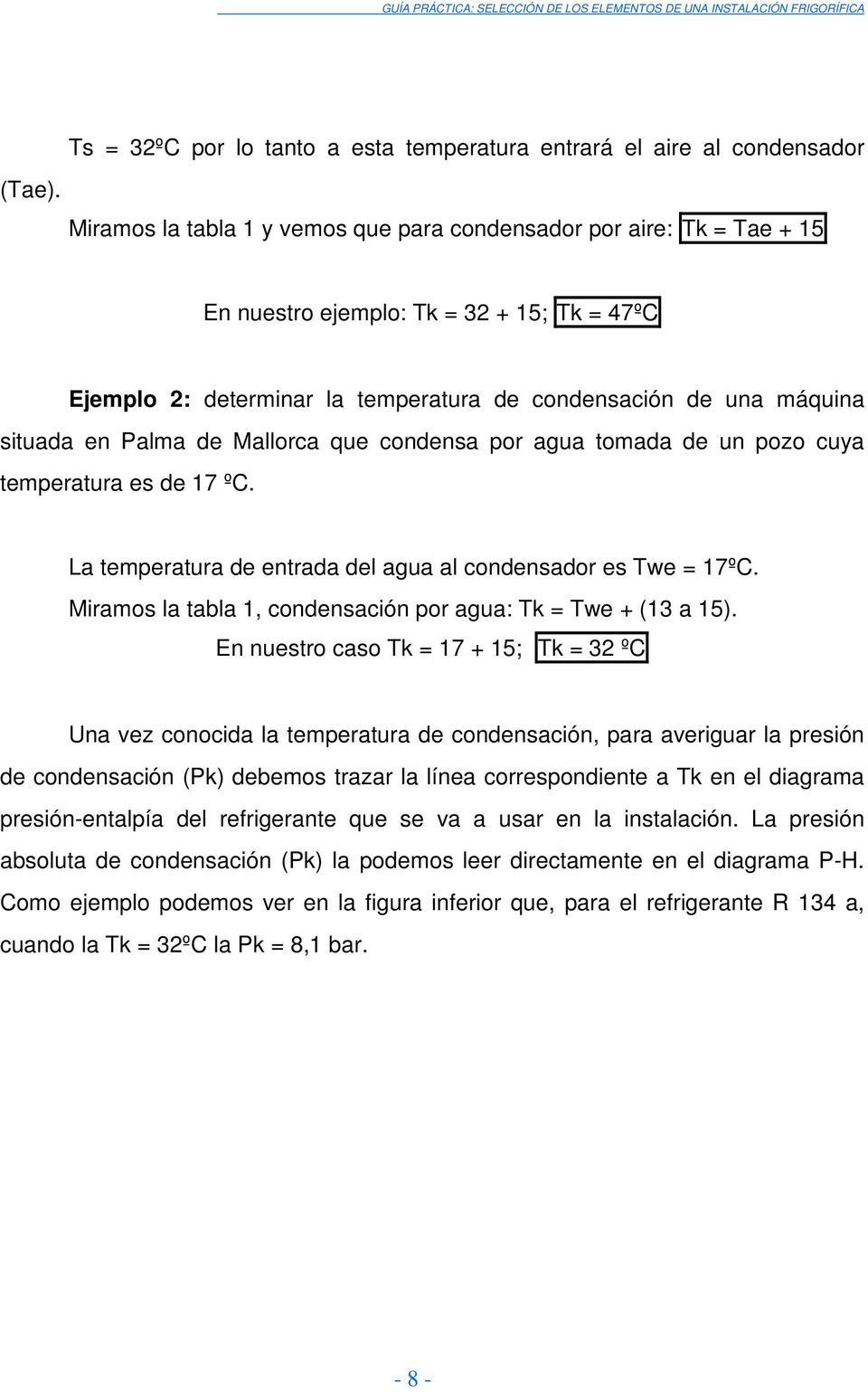 determinar la temperatura de condensación de una máquina situada en Palma de Mallorca que condensa por agua tomada de un pozo cuya temperatura es de 17 ºC.