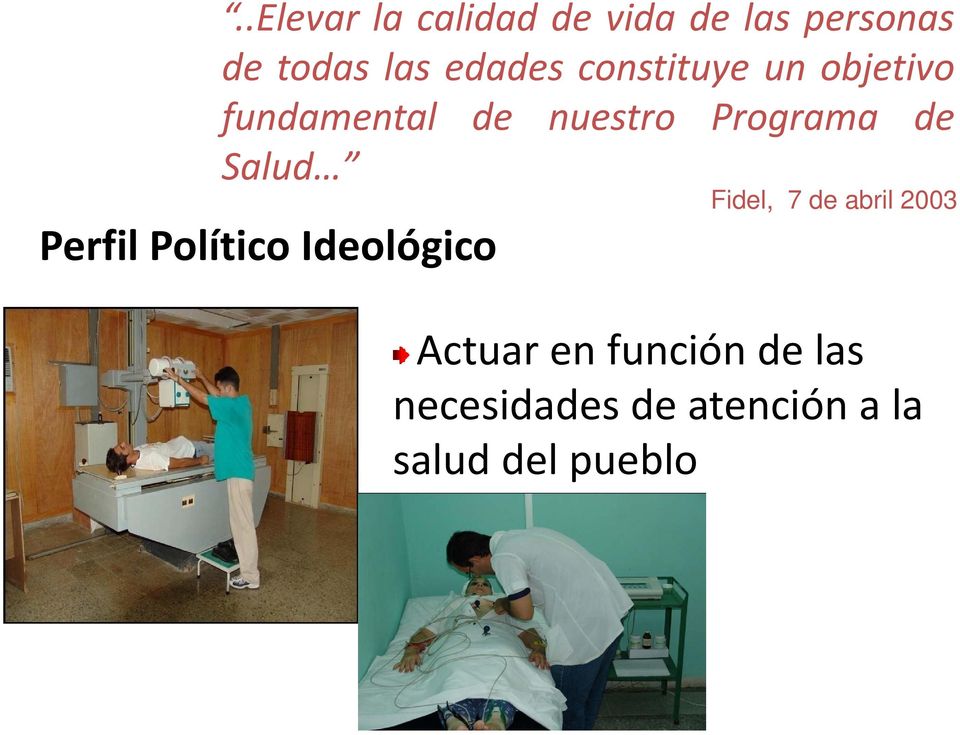 de Salud Perfil Político Ideológico Fidel, 7 de abril 2003