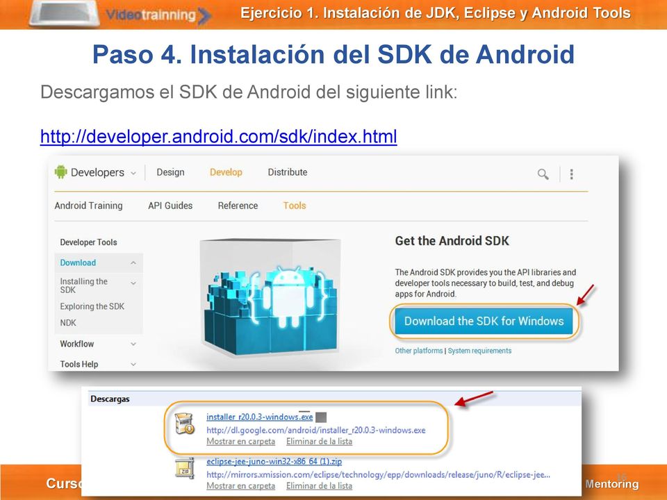 Descargamos el SDK de Android del
