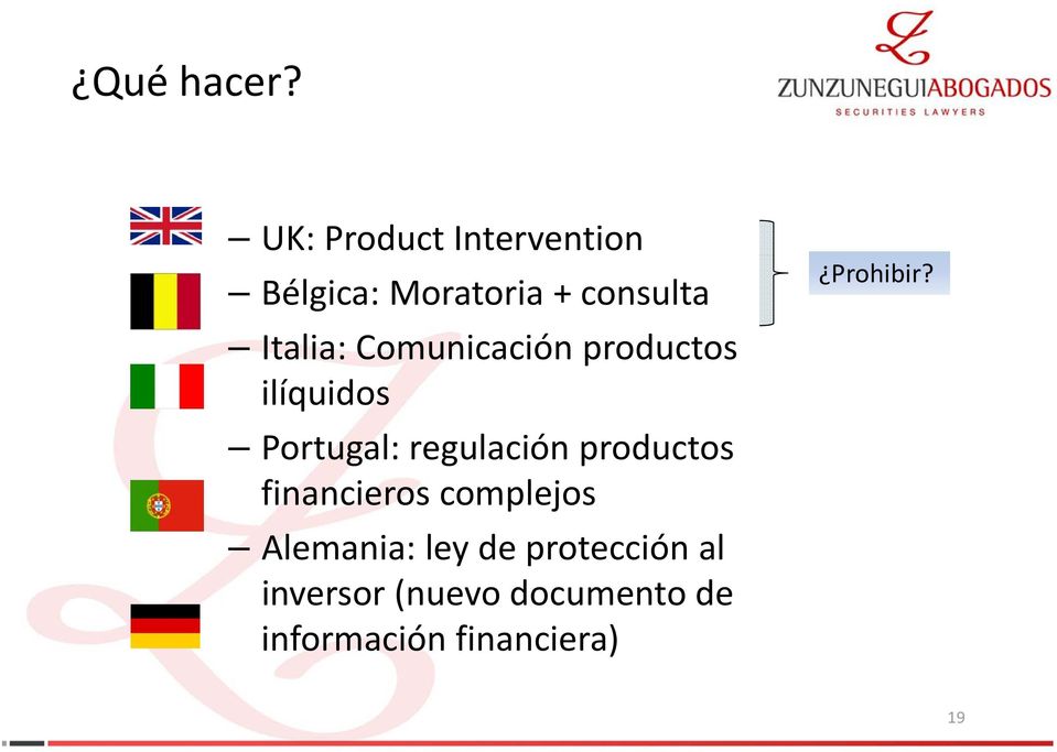 Comunicación productos ilíquidos Portugal: regulación productos