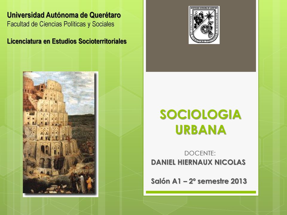 Estudios Socioterritoriales SOCIOLOGIA URBANA