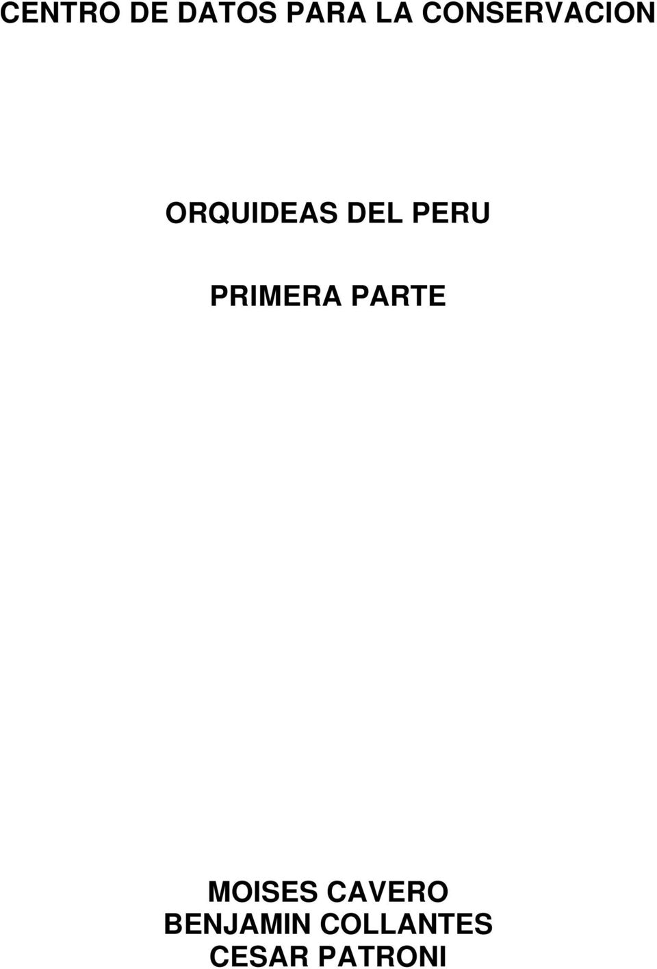 PERU PRIMERA PARTE MOISES