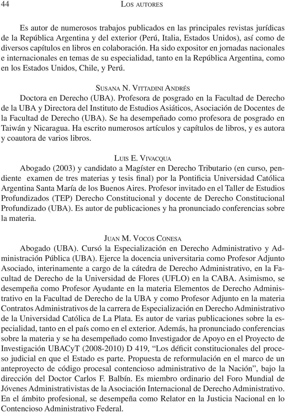 Vittadini Andrés Doctora en Derecho (UBA).
