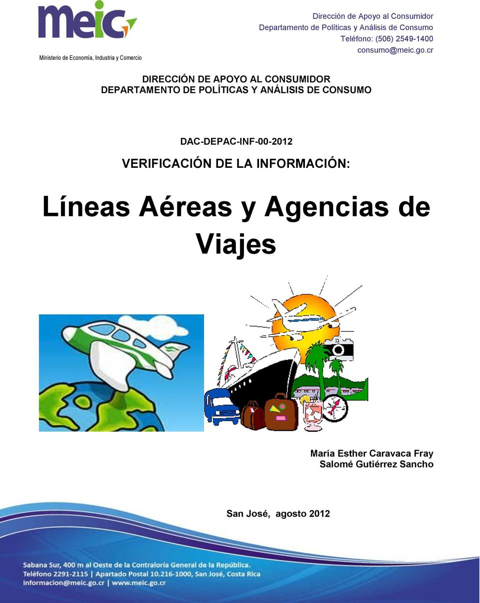 INFORMACIÓN: Líneas Aéreas y Agencias de Viajes María Esther