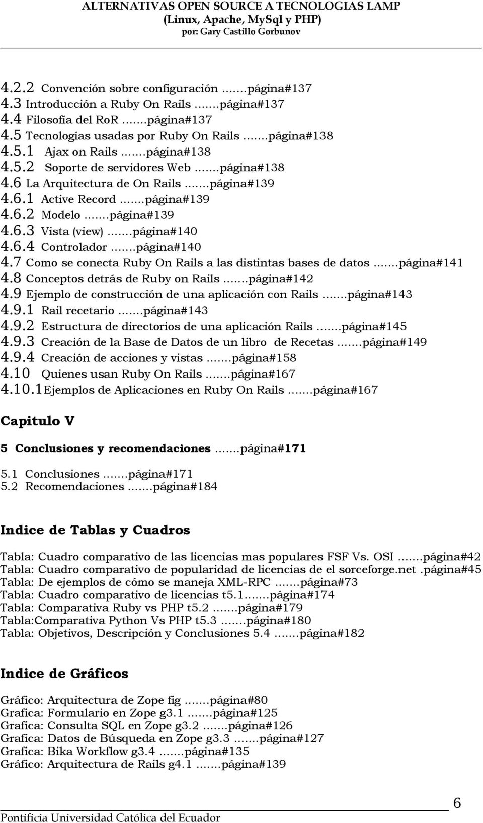 ..página#140 4.7 Como se conecta Ruby On Rails a las distintas bases de datos...página#141 4.8 Conceptos detrás de Ruby on Rails...página#142 4.9 Ejemplo de construcción de una aplicación con Rails.