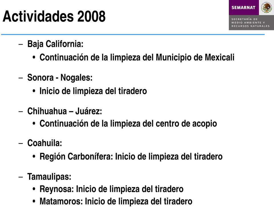limpieza del centro de acopio Coahuila: Región Carbonífera: Inicio de limpieza del