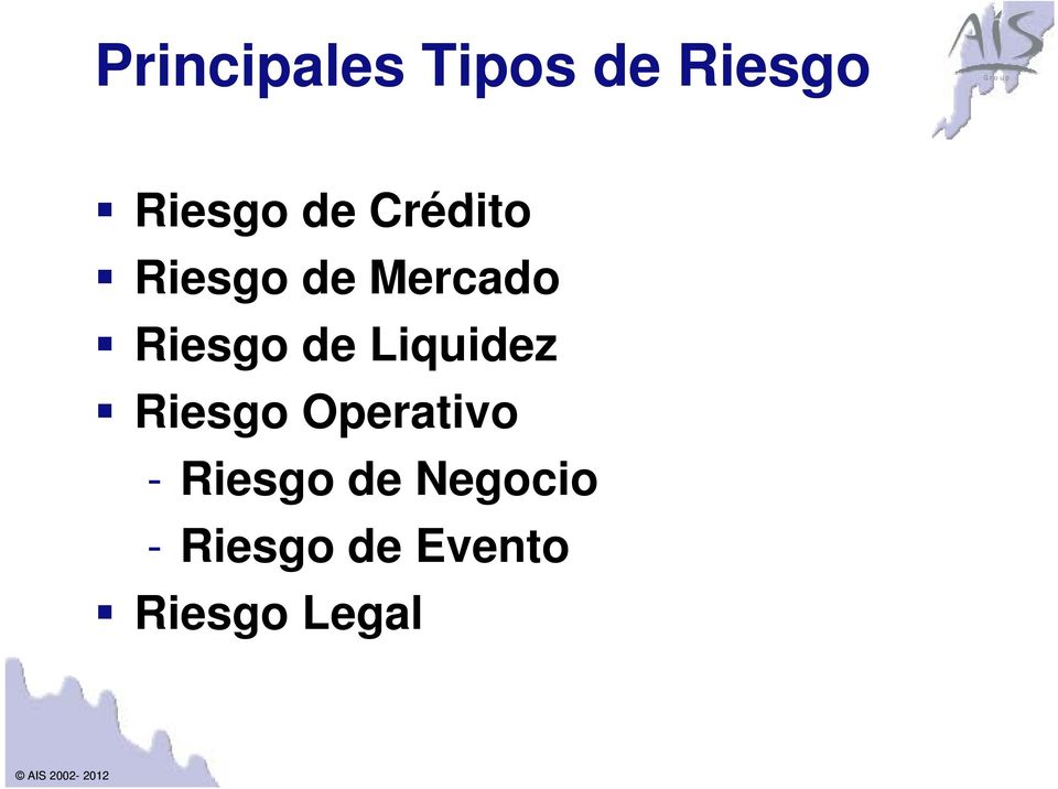 de Liquidez Riesgo Operativo - Riesgo