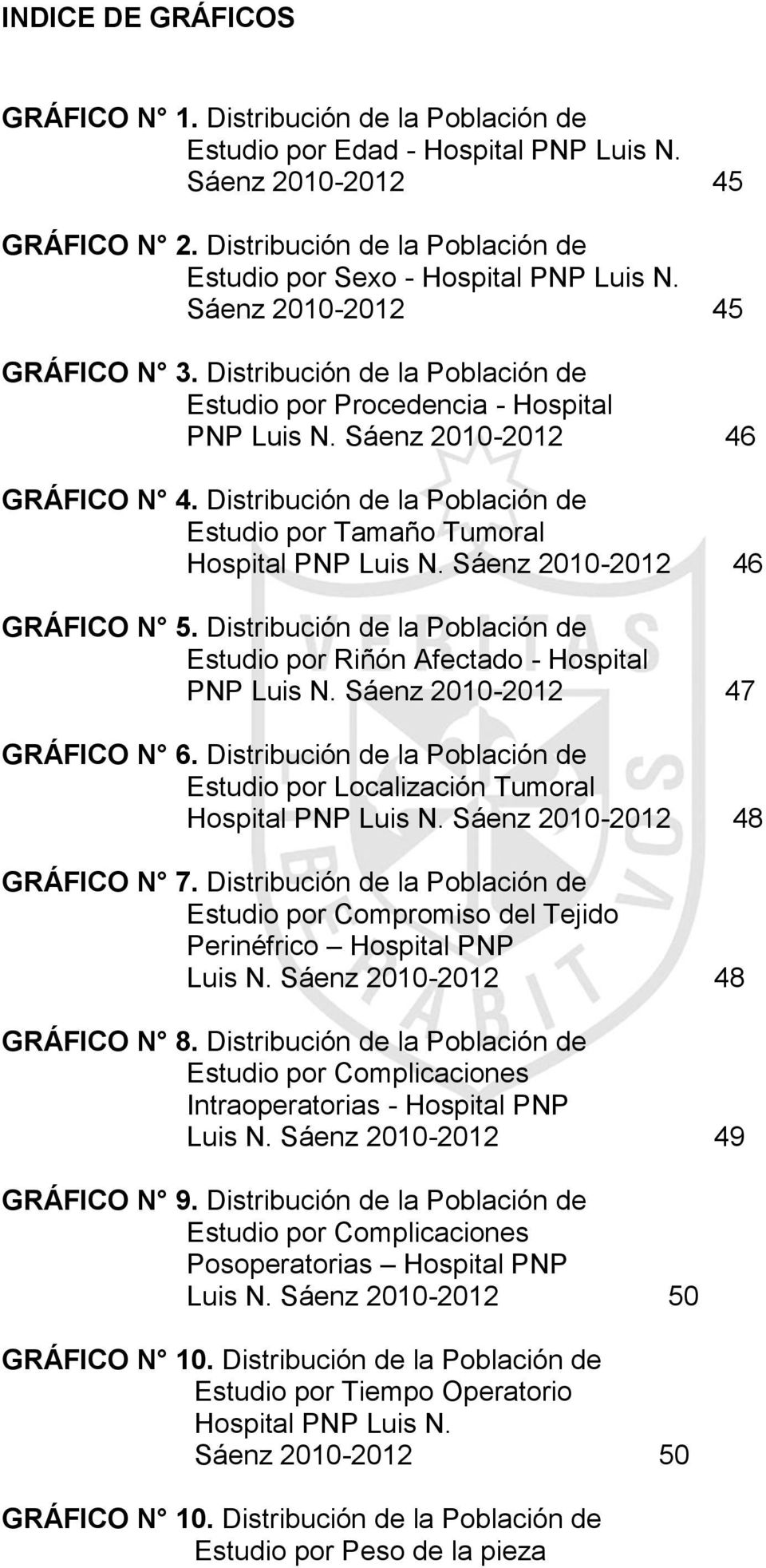 Sáenz 2010-2012 46 GRÁFICO N 4. Distribución de la Población de Estudio por Tamaño Tumoral Hospital PNP Luis N. Sáenz 2010-2012 46 GRÁFICO N 5.