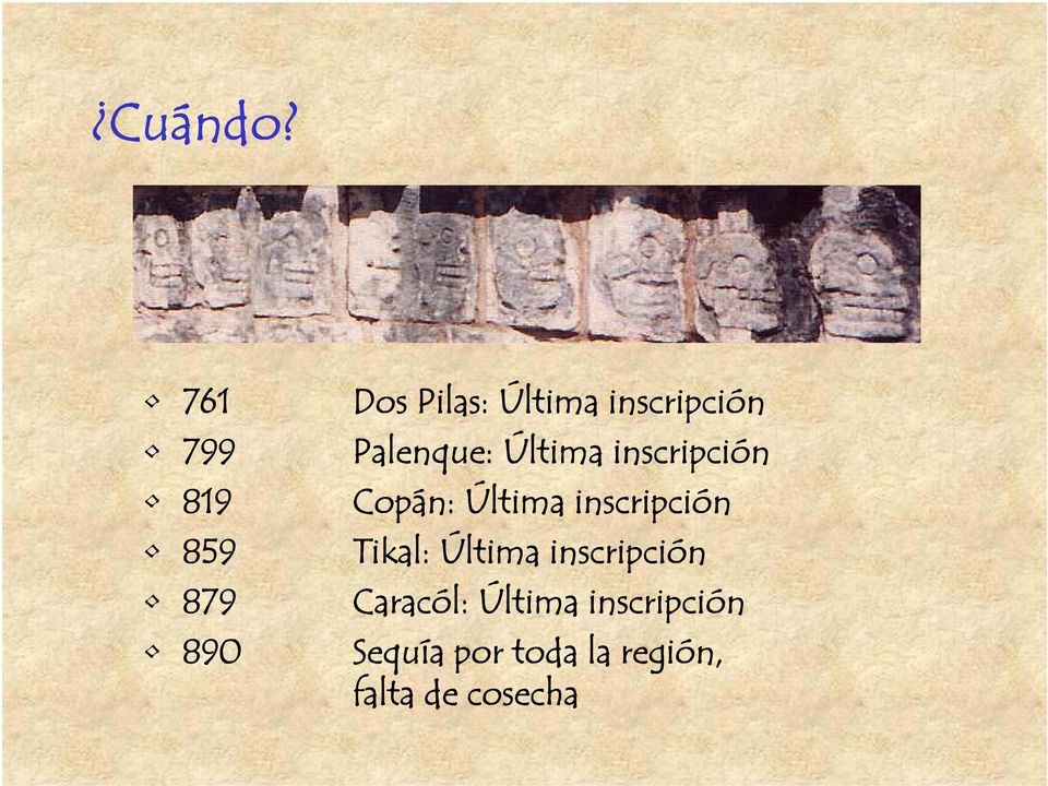 Palenque: Última inscripción Copán: Última