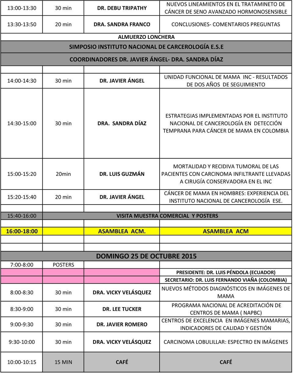 JAVIER ÁNGEL UNIDAD FUNCIONAL DE MAMA INC - RESULTADOS DE DOS AÑOS DE SEGUIMIENTO 14:30-15:00 DRA.