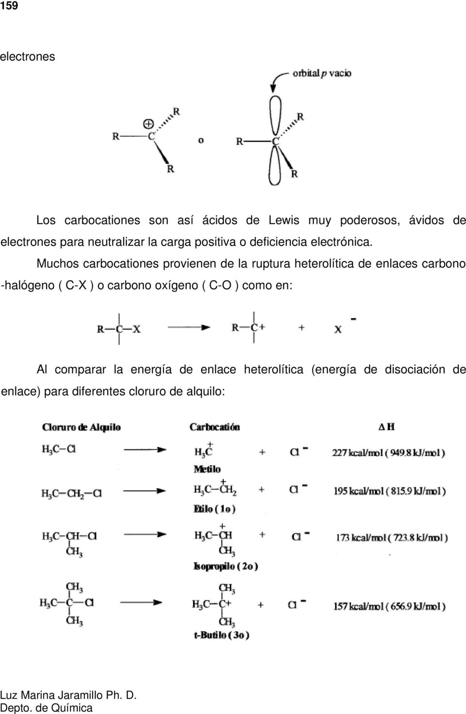 Muchos carbocationes provienen de la ruptura heterolítica de enlaces carbono -halógeno ( C-X ) o