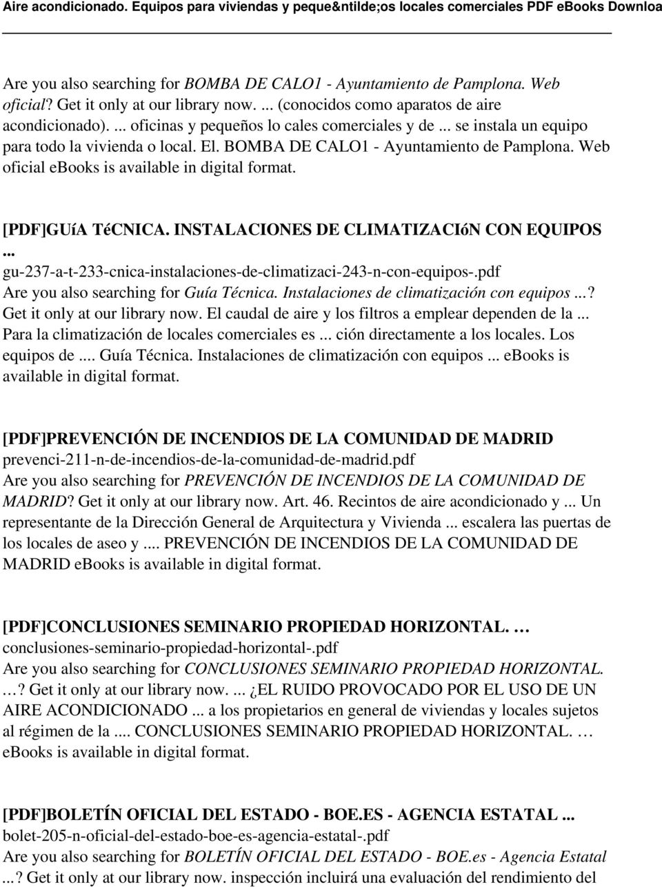 Web oficial ebooks is available in digital [PDF]GUíA TéCNICA. INSTALACIONES DE CLIMATIZACIóN CON EQUIPOS... gu-237-a-t-233-cnica-instalaciones-de-climatizaci-243-n-con-equipos-.