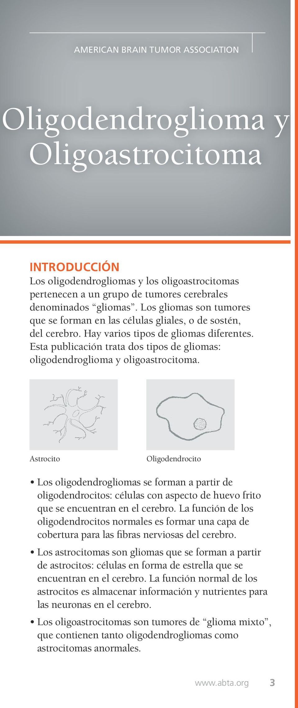Esta publicación trata dos tipos de gliomas: oligodendroglioma y oligoastrocitoma.
