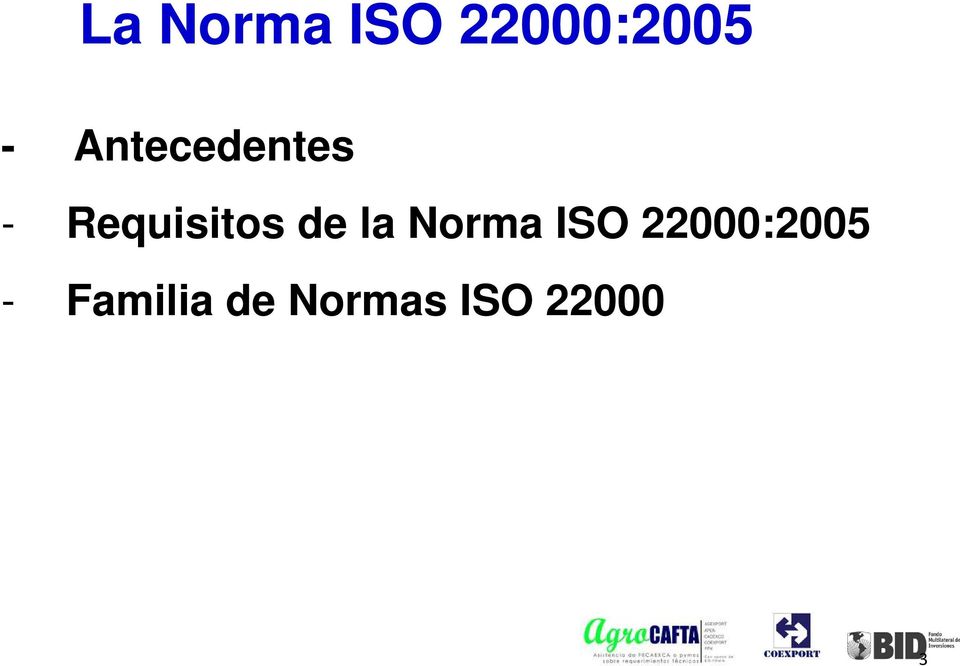 de la Norma ISO 22000:2005