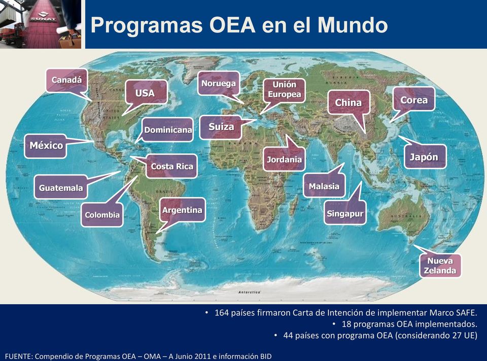 Compendio de Programas OEA OMA A Junio 2011 e información BID 164 países firmaron Carta de