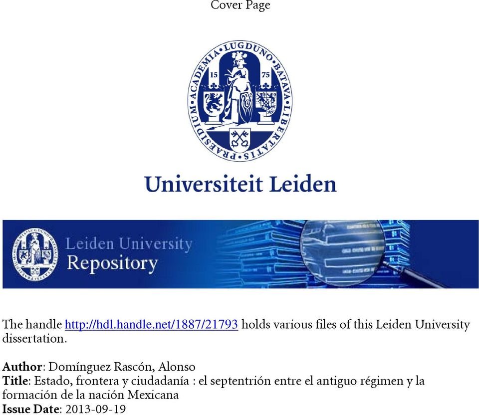 net/1887/21793 holds various files of this Leiden University