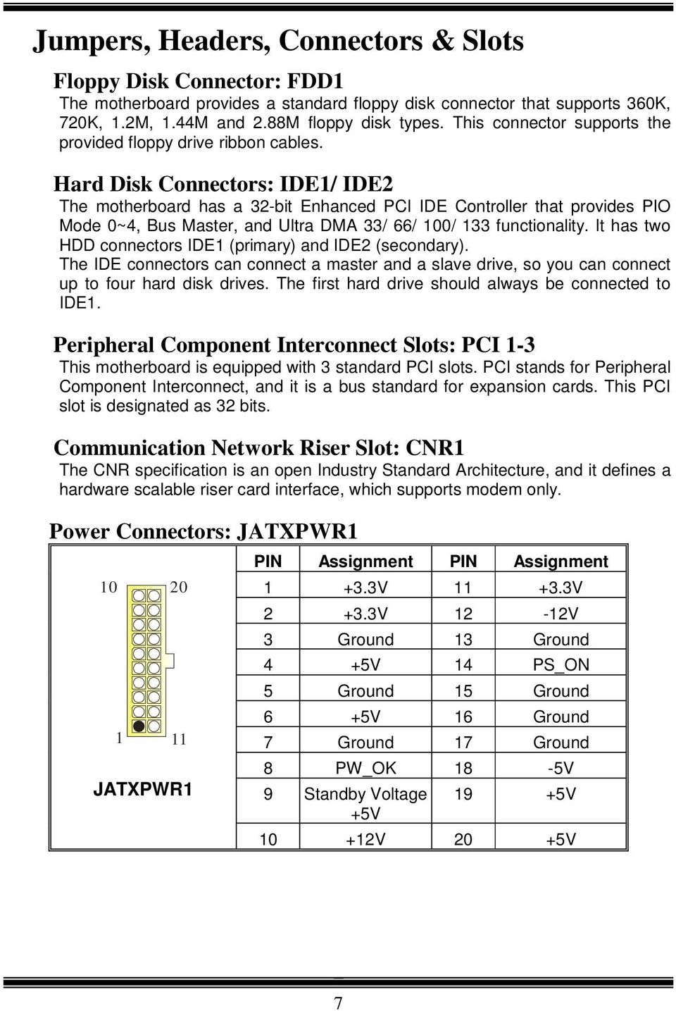 Hard Disk Connectors: IDE/ IDE2 The motherboard has a 32-bit Enhanced PCI IDE Controller that provides PIO Mode 0~4, Bus Master, and Ultra DMA 33/ 66/ 00/ 33 functionality.