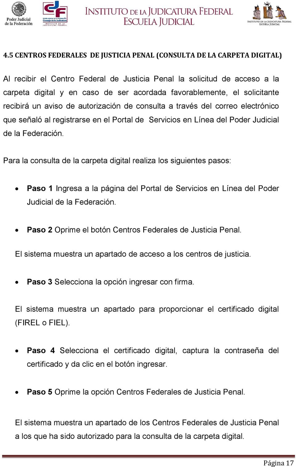 Federación. Para la consulta de la carpeta digital realiza los siguientes pasos: Paso 1 Ingresa a la página del Portal de Servicios en Línea del Poder Judicial de la Federación.
