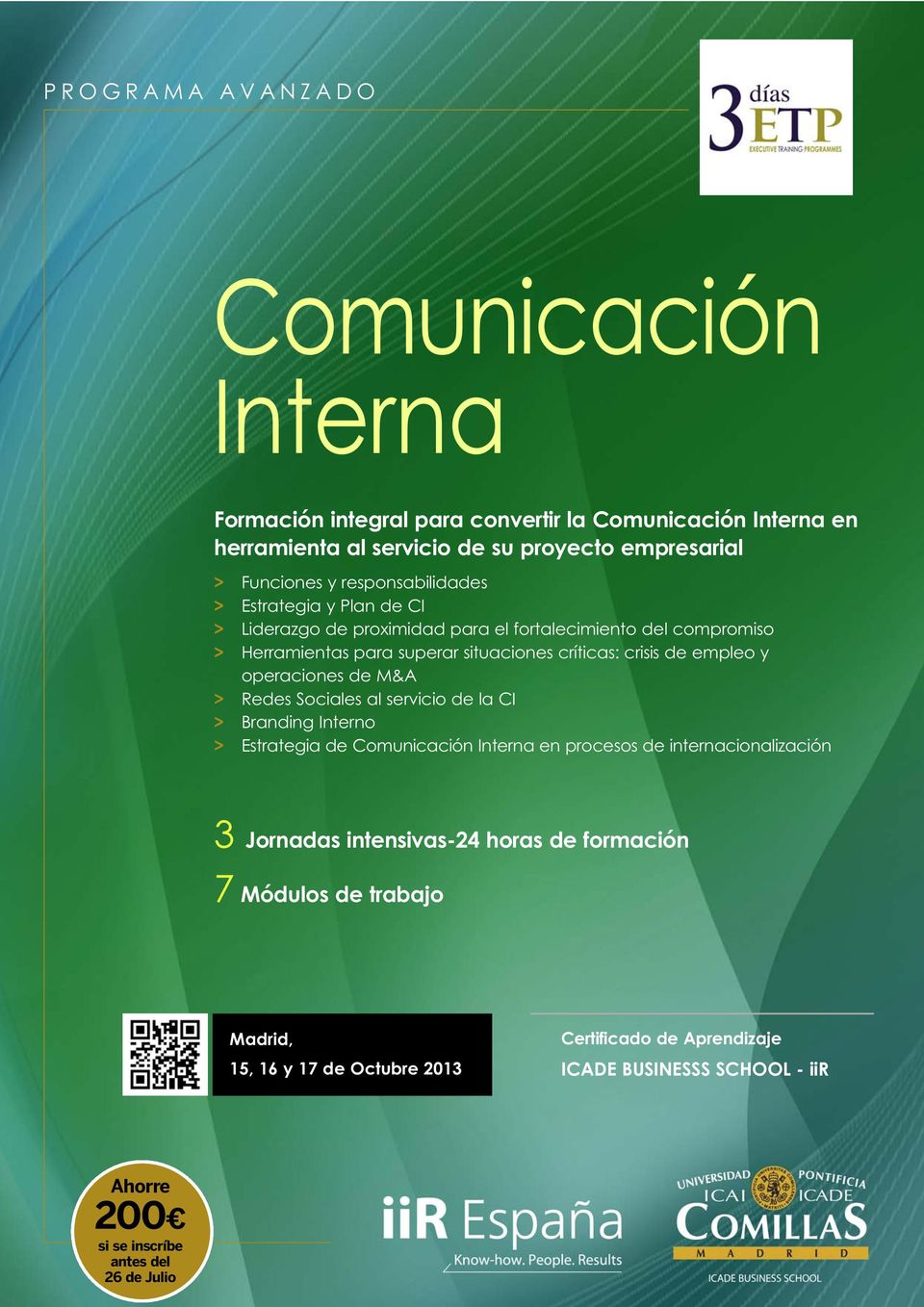 empleo y operaciones de M&A > Redes Sociales al servicio de la CI > Branding Interno > Estrategia de Comunicación Interna en procesos de internacionalización 3 Jornadas