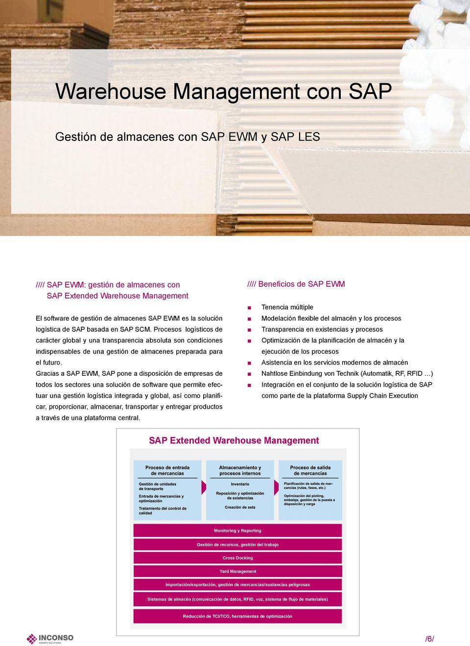 Gracias a SAP EWM, SAP pone a disposición de empresas de todos los sectores una solución de software que permite efectuar una gestión logística integrada y global, así como planificar, proporcionar,