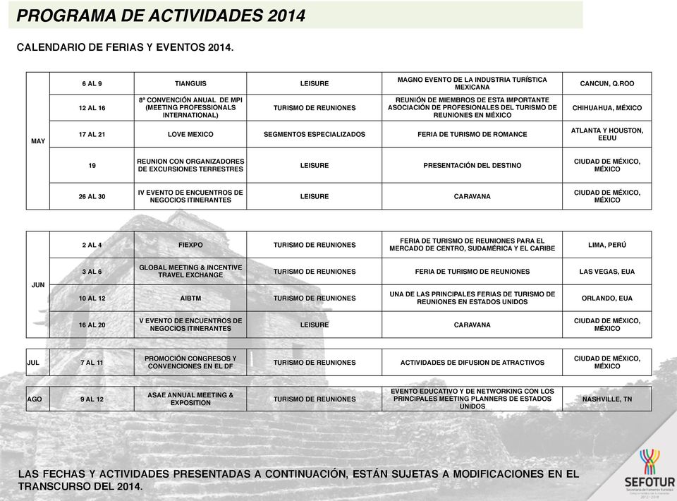 IMPORTANTE ASOCIACIÓN DE PROFESIONALES DEL TURISMO DE REUNIONES EN MÉXICO CANCUN, Q.