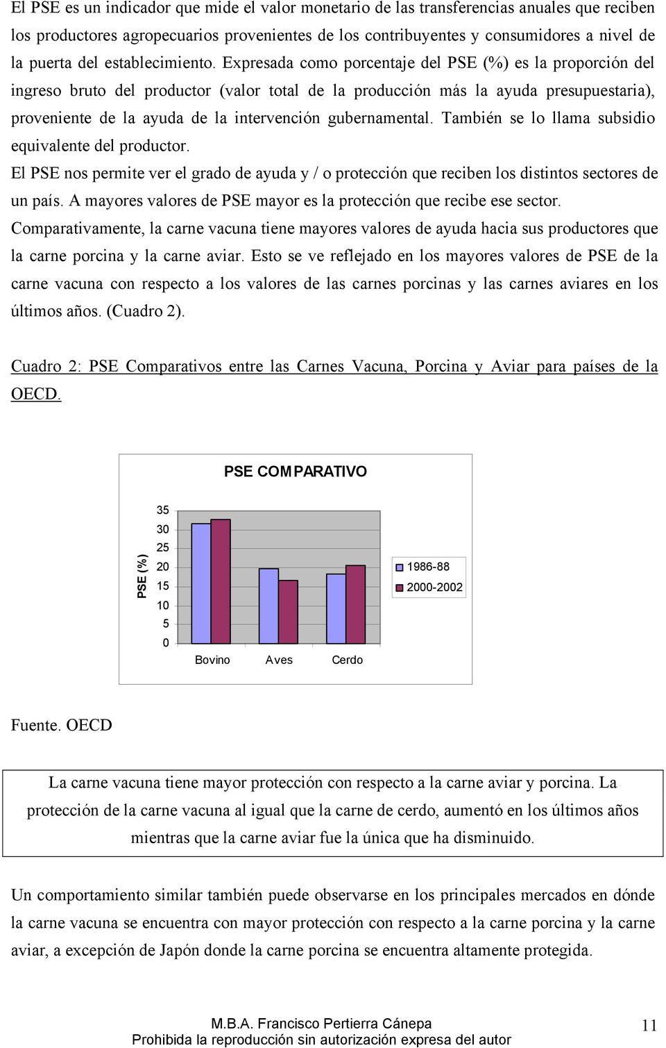 Expresada como porcentaje del PSE (%) es la proporción del ingreso bruto del productor (valor total de la producción más la ayuda presupuestaria), proveniente de la ayuda de la intervención