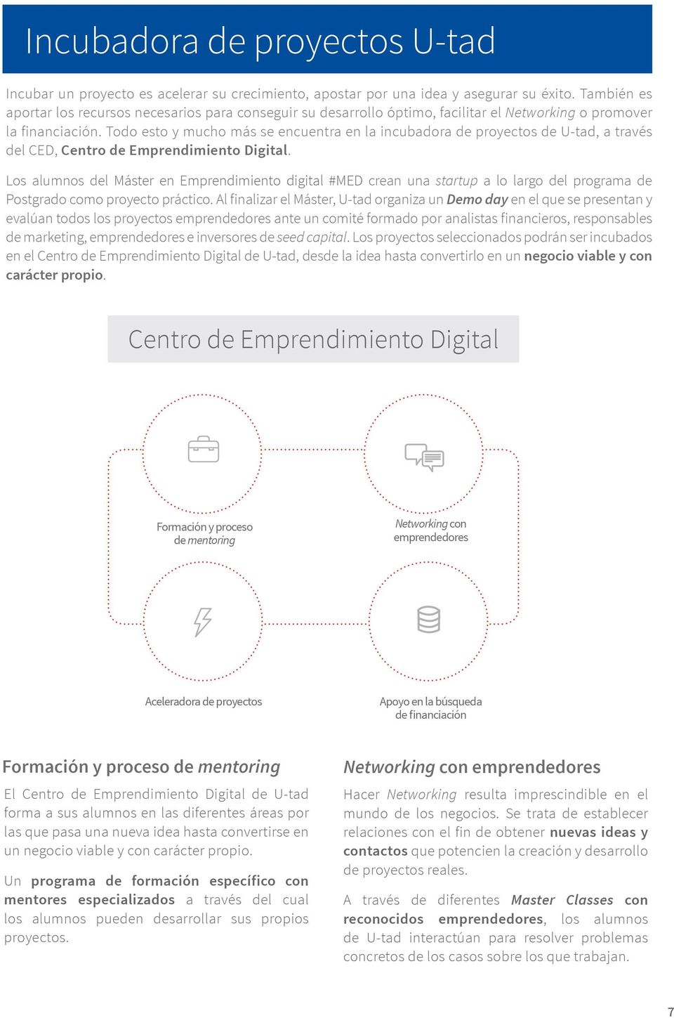 Todo esto y mucho más se encuentra en la incubadora de proyectos de U-tad, a través del CED, Centro de Emprendimiento Digital.