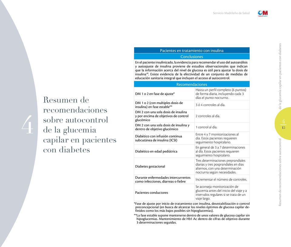 información acerca del nivel de glucosa es útil para ajustar la dosis de insulina 49.