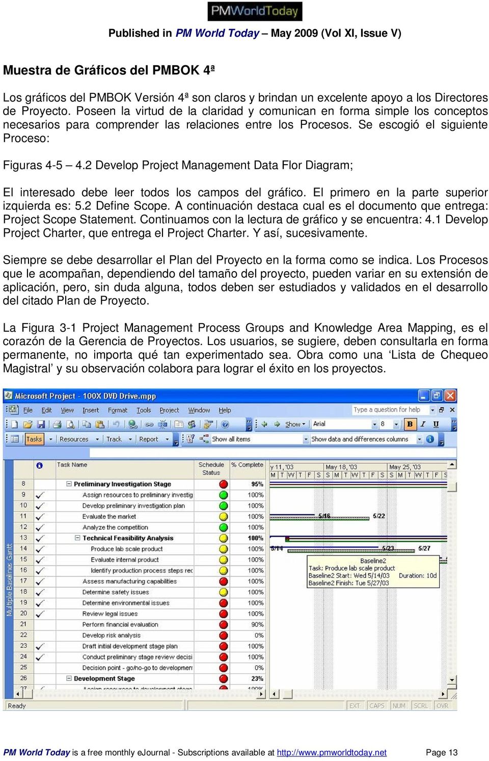 2 Develop Project Management Data Flor Diagram; El interesado debe leer todos los campos del gráfico. El primero en la parte superior izquierda es: 5.2 Define Scope.